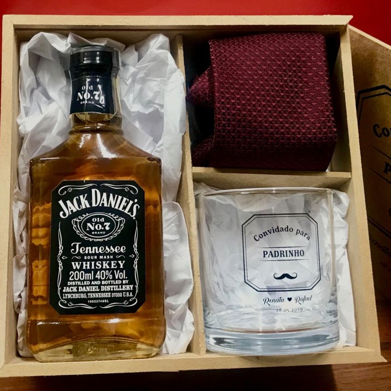 Estojo Jack Daniels - 1 copo 1 gravata I